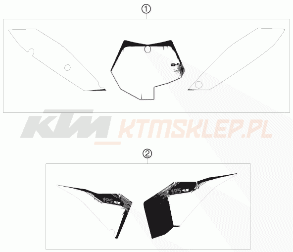 Schemat "naklejki" do KTM 125 SX