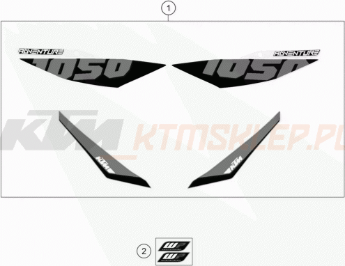 Schemat "naklejki" do KTM 1050 ADVENTURE ABS