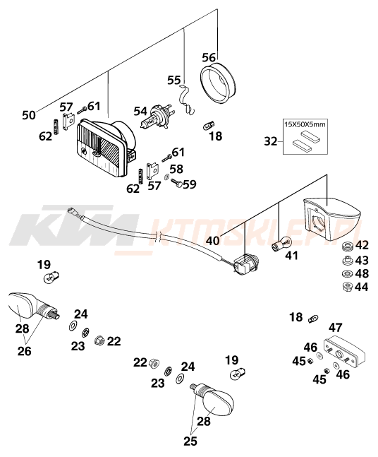 Schemat "oświetlenie" do KTM 620 SC SUPER-MOTO