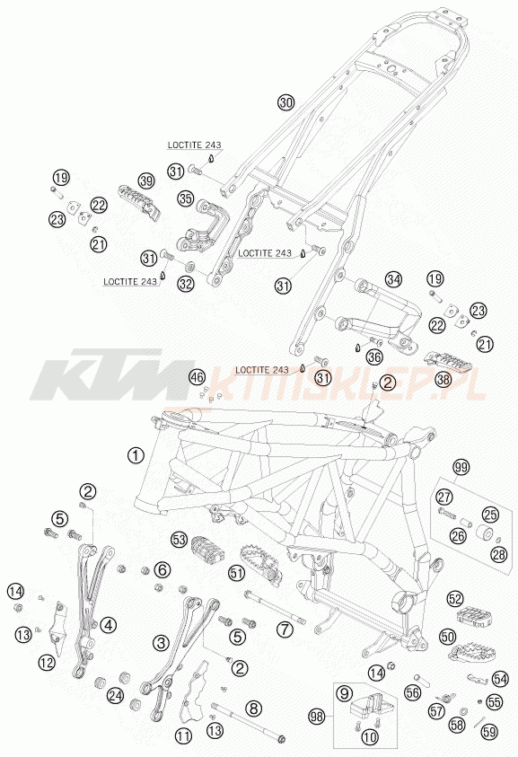 Schemat "rama" do KTM 950 SUPERMOTO R