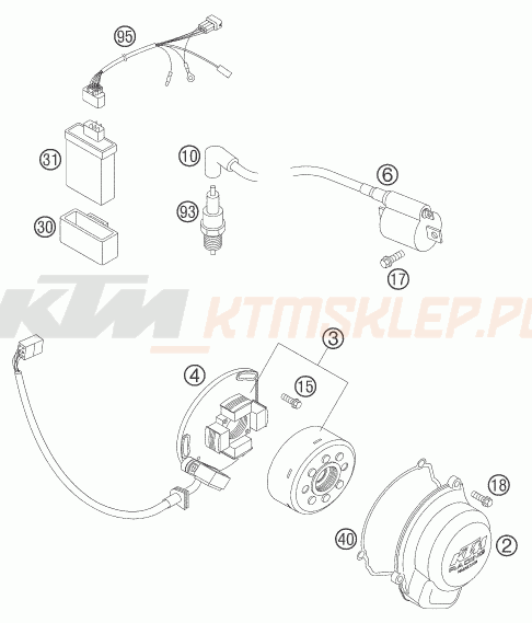 Schemat "układ zapłonowy" do KTM 85 SX 19/16