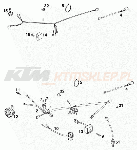Schemat "wiązka elektryczna" do KTM 380 EXC