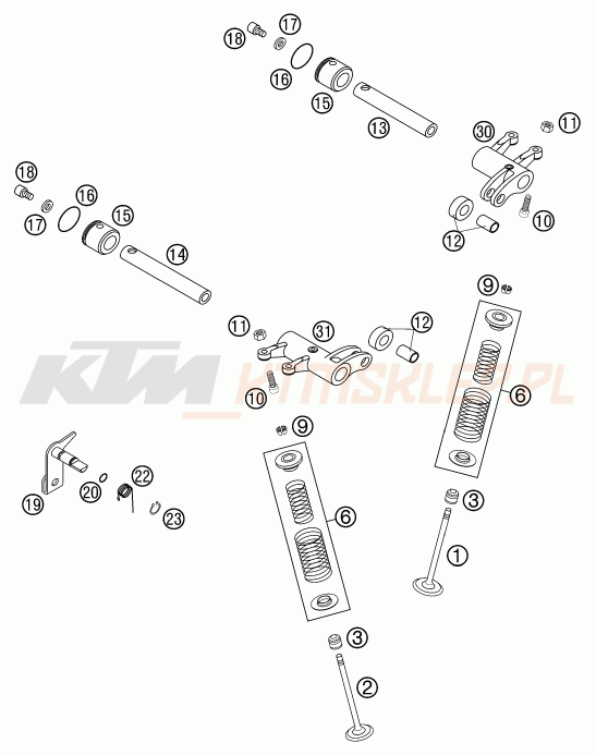 Schemat "zawory / rozrząd" do KTM 520 EXC-G RACING