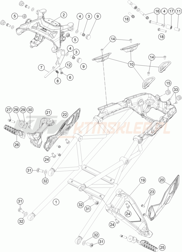 Schemat "SUBFRAME" do KTM 1290 SUPER DUKE GT ABS