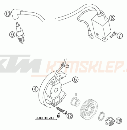 Schemat "układ zapłonowy" do KTM 50 MINI ADVENTURE GS