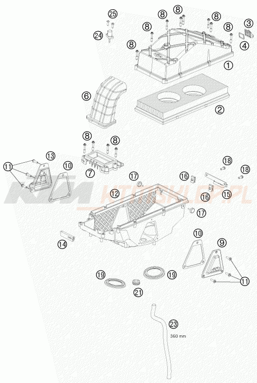 Schemat "filtr powietrza" do KTM 990 SUPERMOTO R
