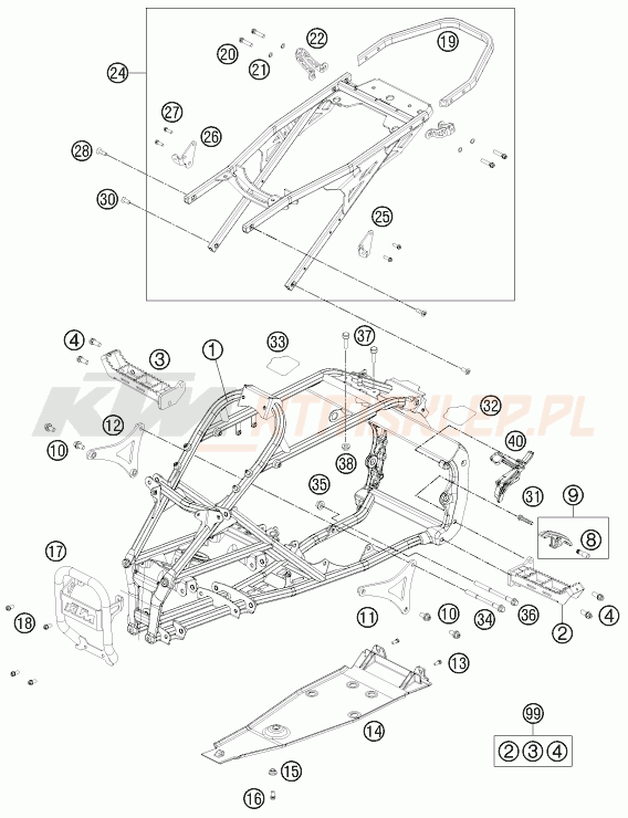 Schemat "rama" do KTM 505 SX ATV