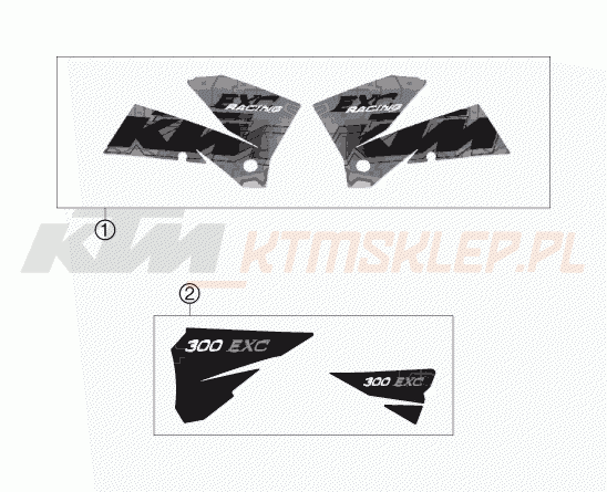 Schemat "naklejki" do KTM 300 EXC
