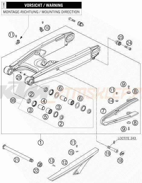 Schemat "wahacz" do KTM 990 SUPER DUKE R