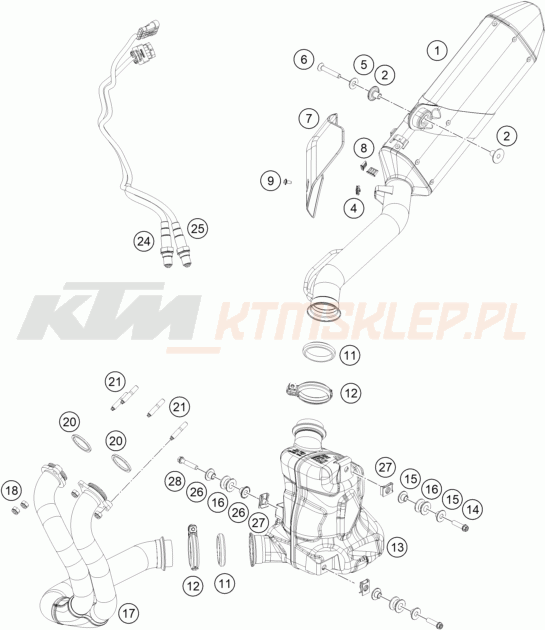 Schemat "układ wydechowy" do KTM 890 ADVENTURE