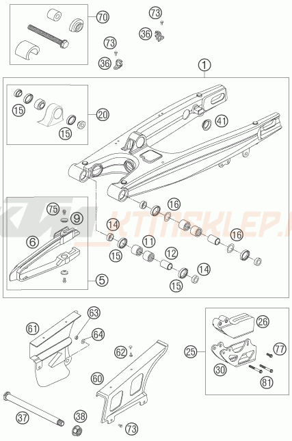 Schemat "wahacz" do KTM 525 EXC