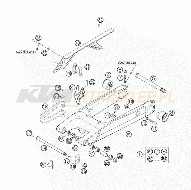 Schemat "wahacz" do KTM 640 DUKE II LIMITED ED