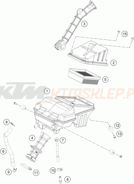 Schemat "filtr powietrza" do KTM 200 DUKE