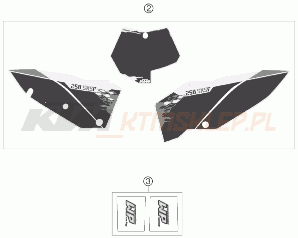 Schemat "naklejki" do KTM 250 SXS-F