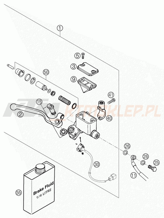 Schemat "przedni hamulec" do KTM 640 LC4 SUPERMOTO