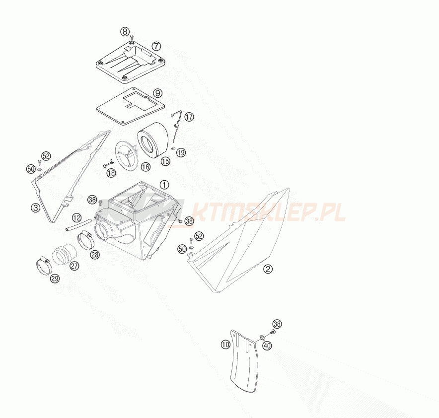 Schemat "filtr powietrza" do KTM 625 SMC