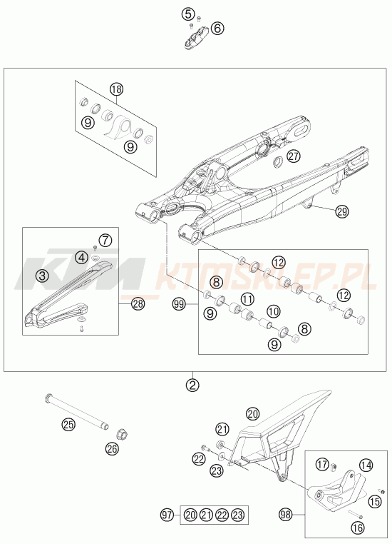 Schemat "wahacz" do KTM 500 EXC