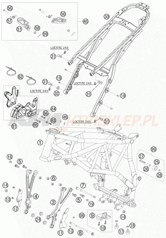 Schemat "rama" do KTM 950 SUPERENDURO R