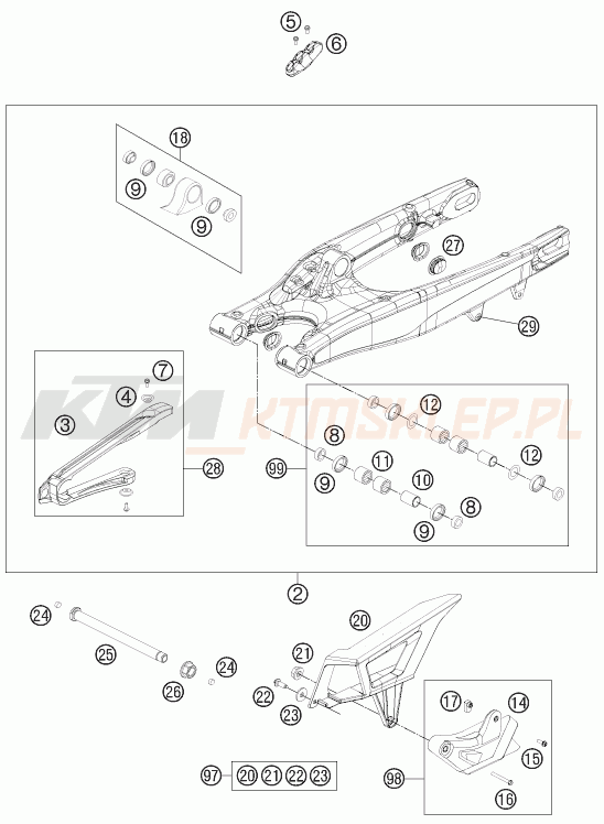 Schemat "wahacz" do KTM 125 EXC