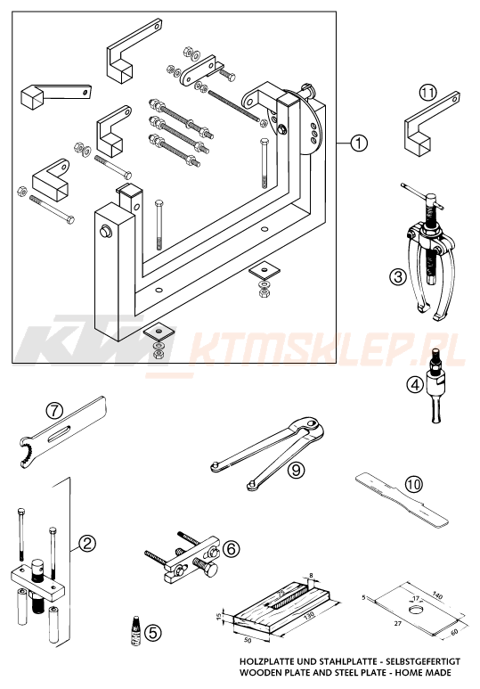 Schemat "Special tools (engine)" do KTM 65 SX