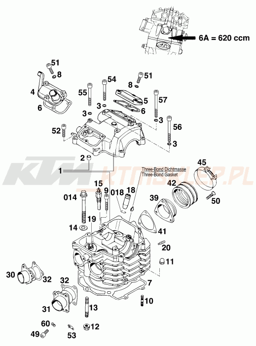 Schemat "głowica" do KTM 620 DUKE 37KW