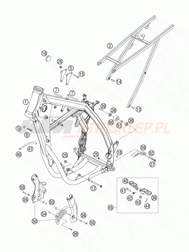 Schemat "rama" do KTM 250 EXC-F SIX DAYS