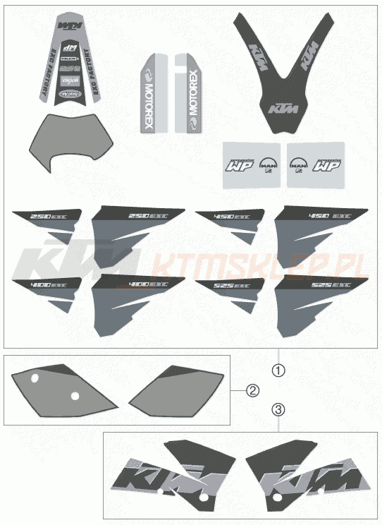 Schemat "naklejki" do KTM 525 EXC FACTORY