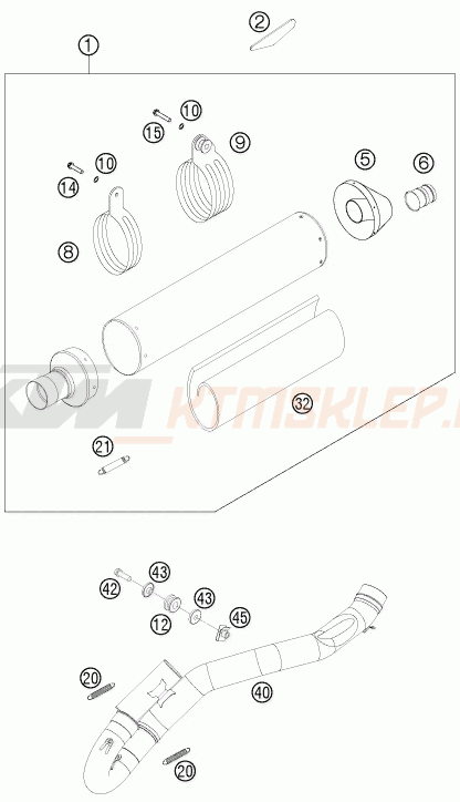 Schemat "układ wydechowy" do KTM 450 SX-F FACT.REPL.NAGL