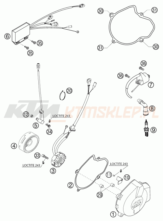 Schemat "układ zapłonowy" do KTM 525 SX RACING