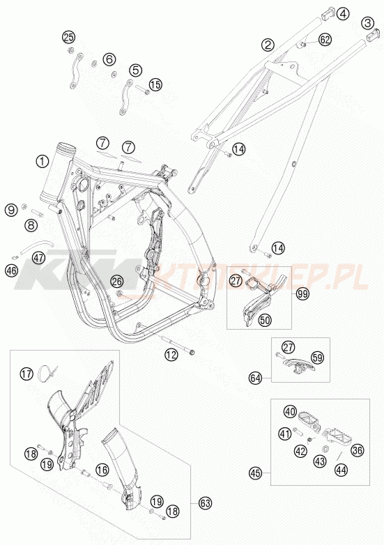 Schemat "rama" do KTM 450 SX-F FACT.REPL.NAGL