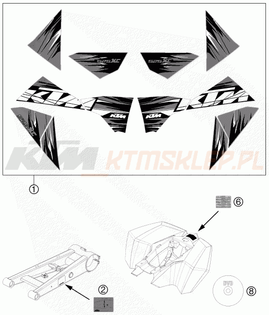Schemat "naklejki" do KTM 525 XC ATV