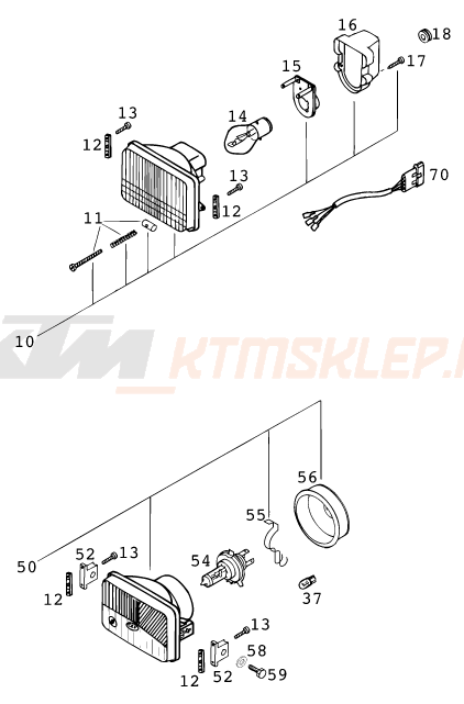 Schemat "oświetlenie" do KTM 125 EXC