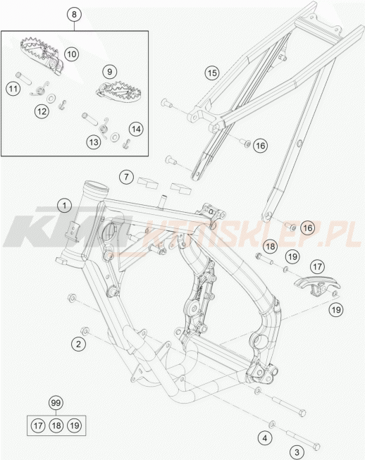 Schemat "rama" do KTM 65 SX