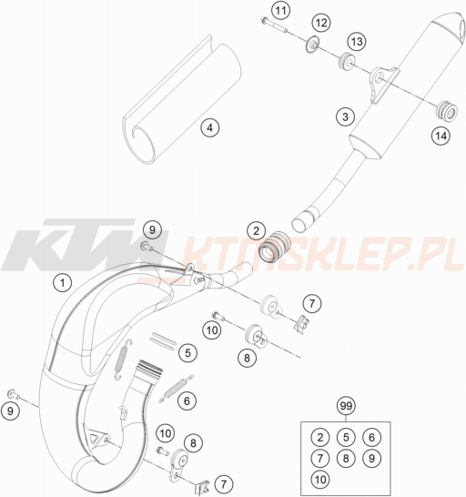 Schemat "układ wydechowy" do KTM 65 SX