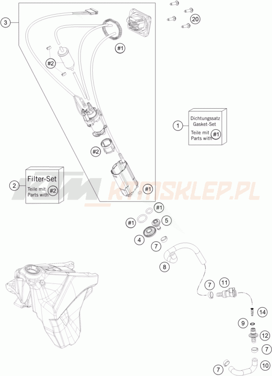 Schemat "pompa paliwa" do KTM 350 XC-F