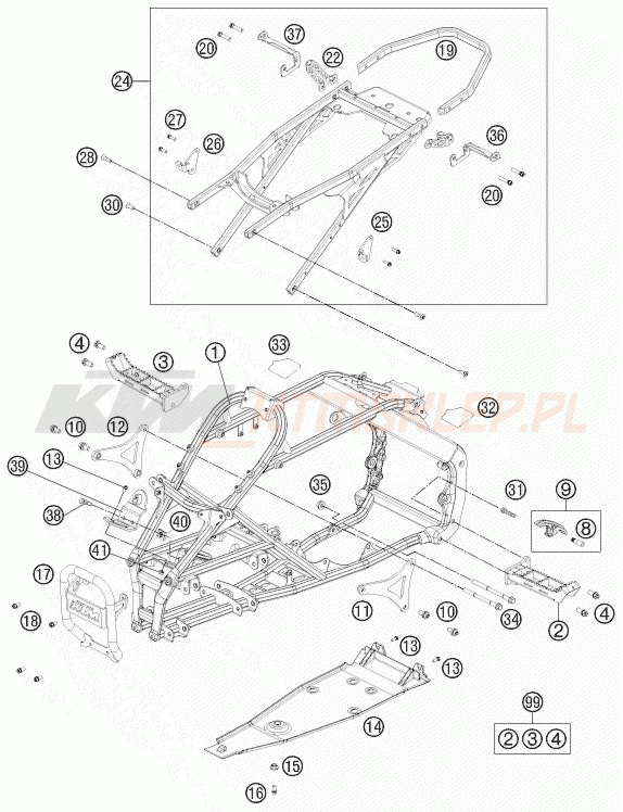 Schemat "rama" do KTM 525 XC ATV