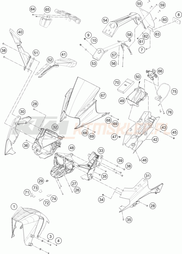 Schemat "czasza, błotniki" do KTM RC 390