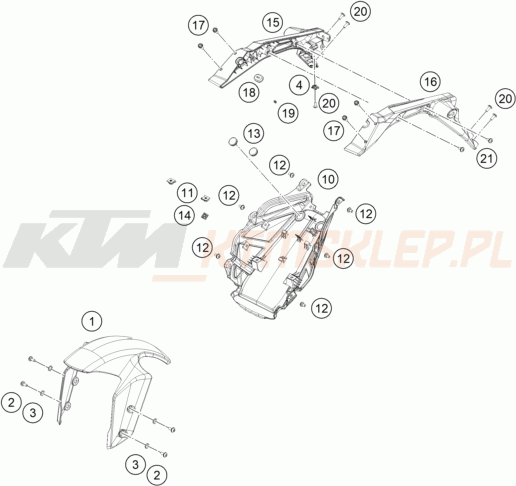 Schemat "czasza, błotniki" do KTM 125 DUKE, blue - nHD