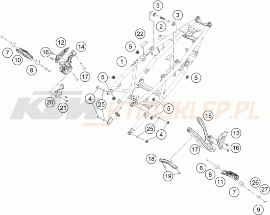 Schemat "SUBFRAME" do KTM 390 ADVENTURE SPOKE W