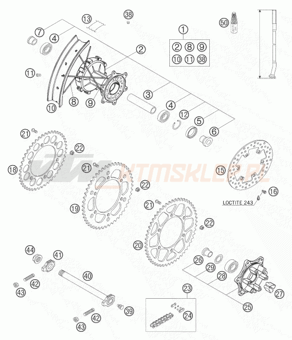 Schemat "koło tył" do KTM 640 ADVENTURE