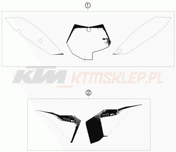 Schemat "naklejki" do KTM 250 XC