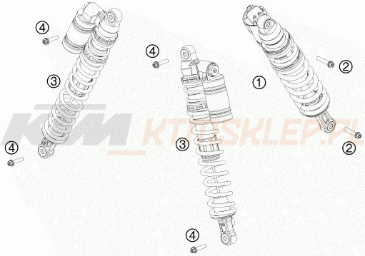 Schemat "amortyzator tył" do KTM 450 SX ATV
