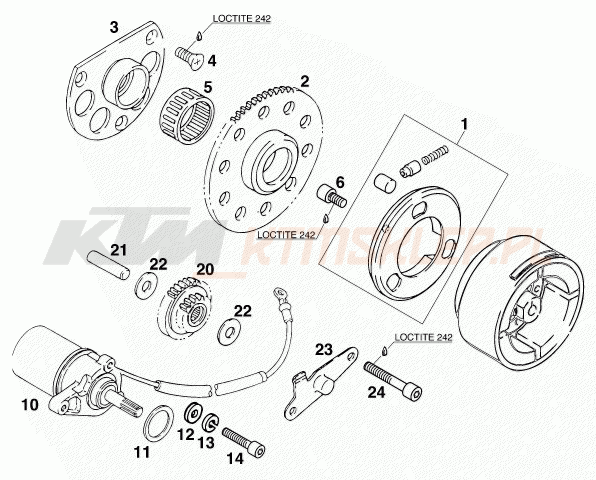 Schemat "rozrusznik" do KTM 125 STING/100