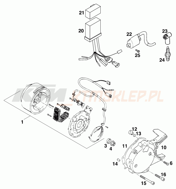 Schemat "układ zapłonowy" do KTM 125 STING/80