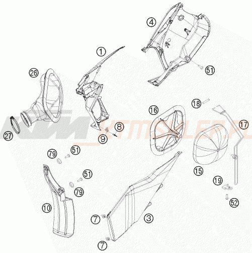 Schemat "filtr powietrza" do KTM 450 XC-W SIX DAYS