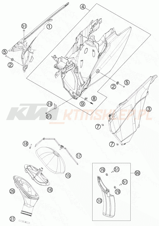 Schemat "filtr powietrza" do KTM 300 XC-W