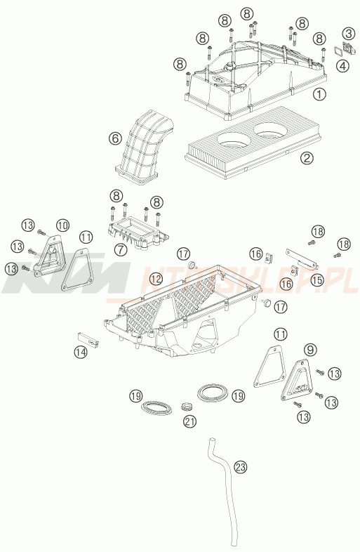 Schemat "filtr powietrza" do KTM 990 ADVENTURE S
