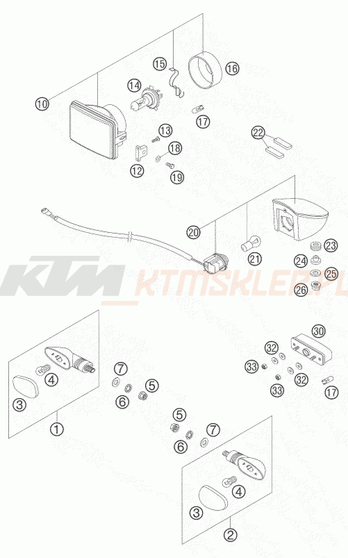 Schemat "oświetlenie" do KTM 625 SXC