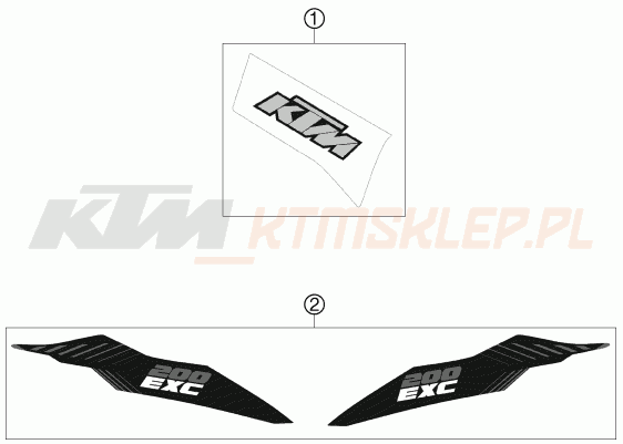 Schemat "naklejki" do KTM 200 EXC