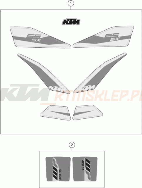 Schemat "naklejki" do KTM 65 SX
